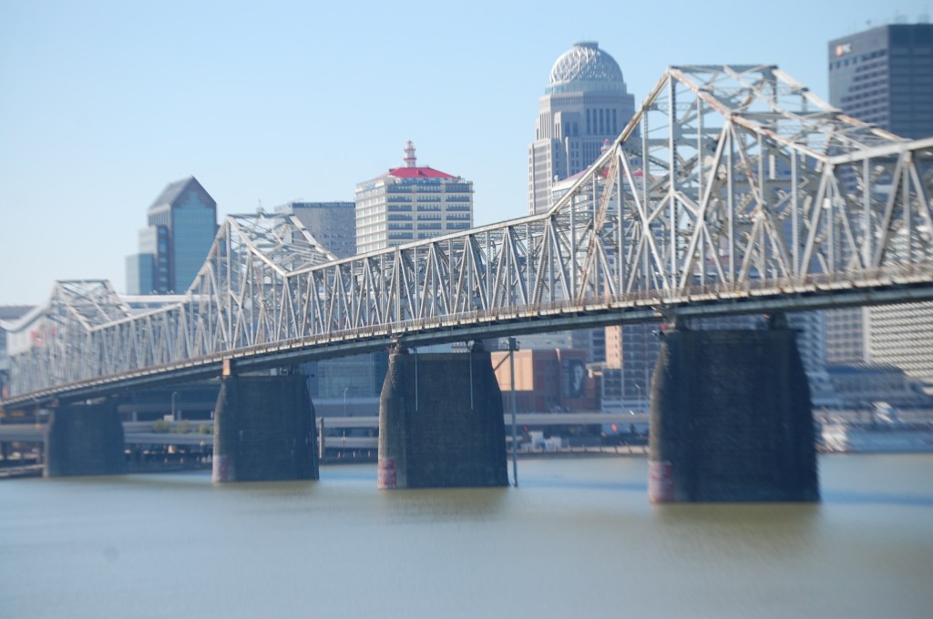 Second Street Bridge as seen from Jeffersonville, IN with Louisville in the background