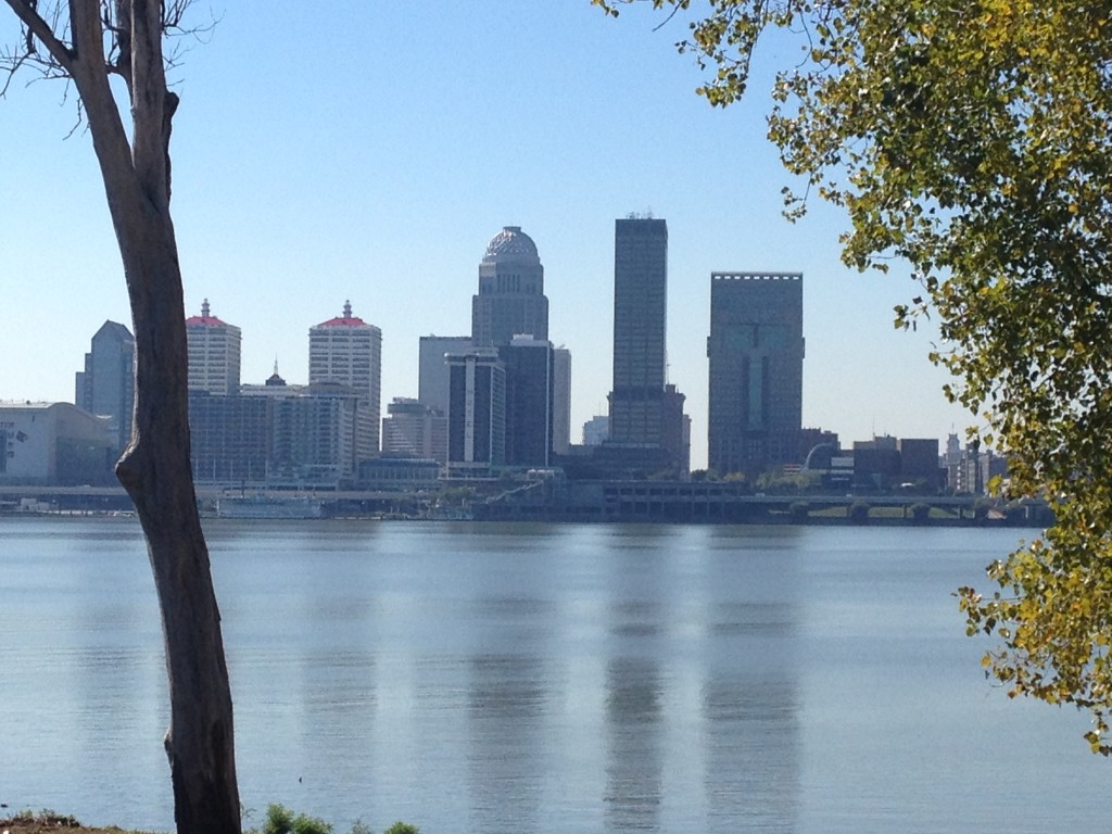 Louisville as seen from across the Ohio River in Jeffersonville, IN
