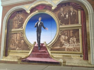 Dean Martin mural in Steubenville, OH painted by Robert Dever in 1998