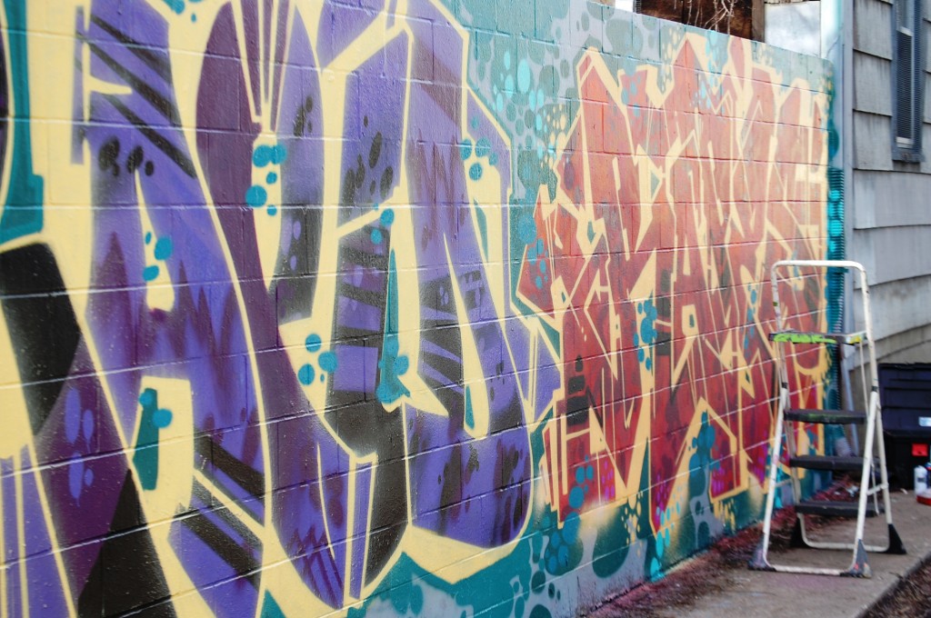 Colorful Graffiti wall in Northside of Cincinnati