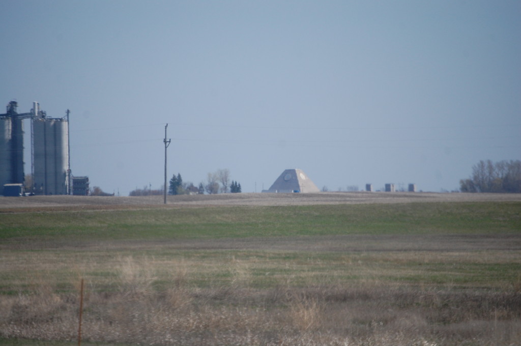 The famed North Dakota pyramid, a vestige of the cold war, as seen from ND Hwy 1 south of Nekoma, ND