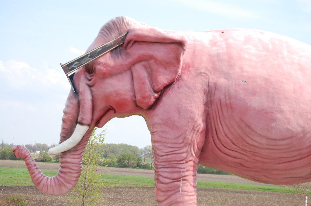 The Pink Elephant of DeForest at exit 126 on I-94