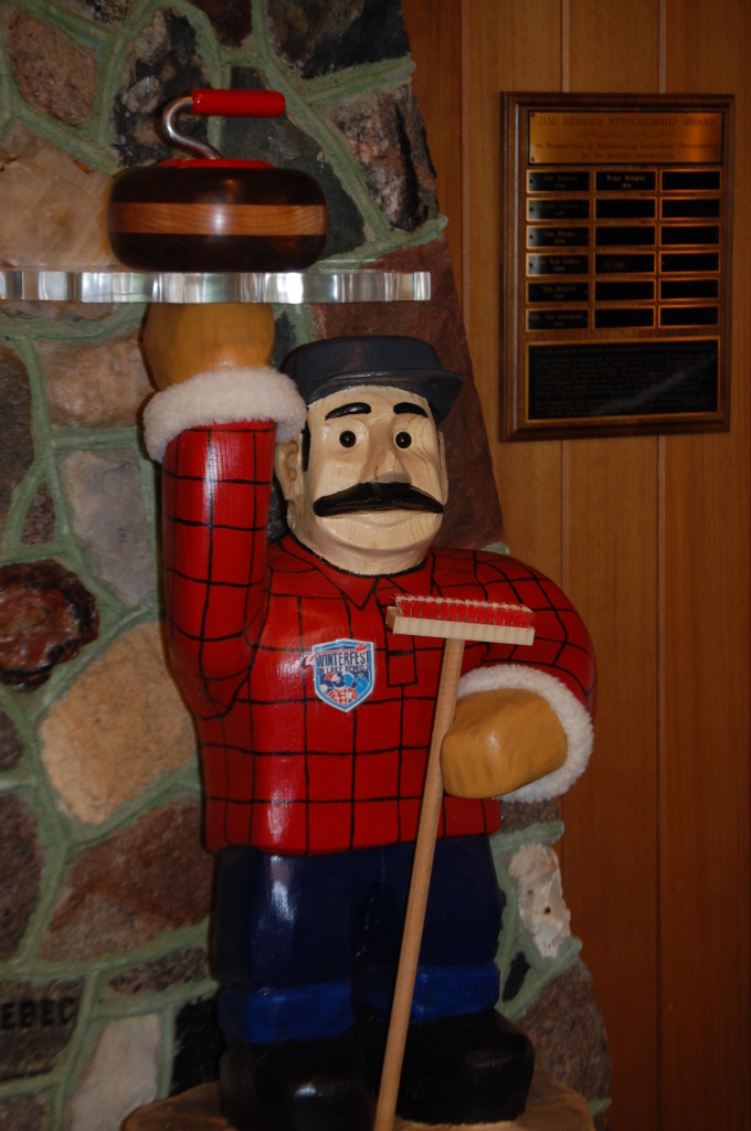 Paul Bunyan, the Curler, inside of the Bemidji Visitor's Center