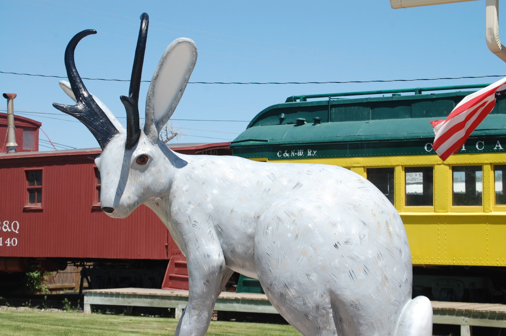 Jackalope statue in Douglas, Wyoming