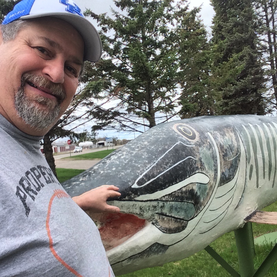 Sumoflam and his fish friend "Pike" in Deer Park, MN