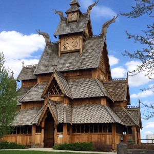The Gol Stave Church replica and museum at the Scandinavian Heritage Center in Minot, ND