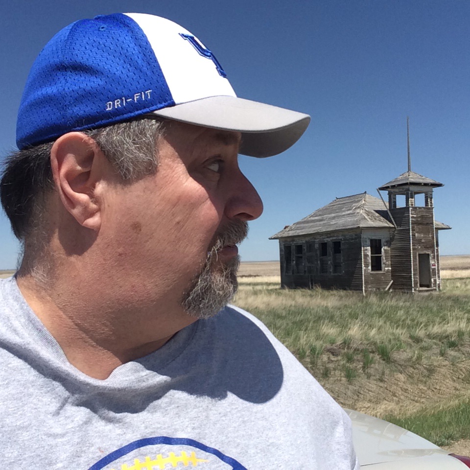 Selfie at an old school house near Havre, MT