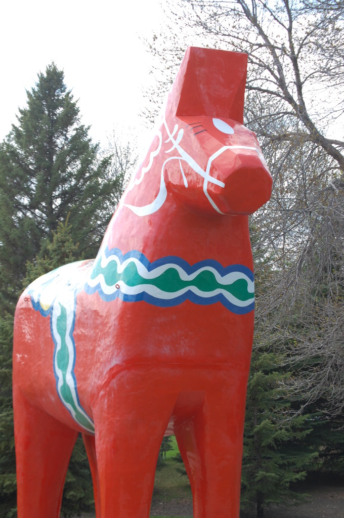 The 30 foot tall Dala Horse at the Scandinavian Heritage Center in Minot