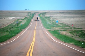 US Highway 2 in eastern Montana outside of Glasgow, Montana