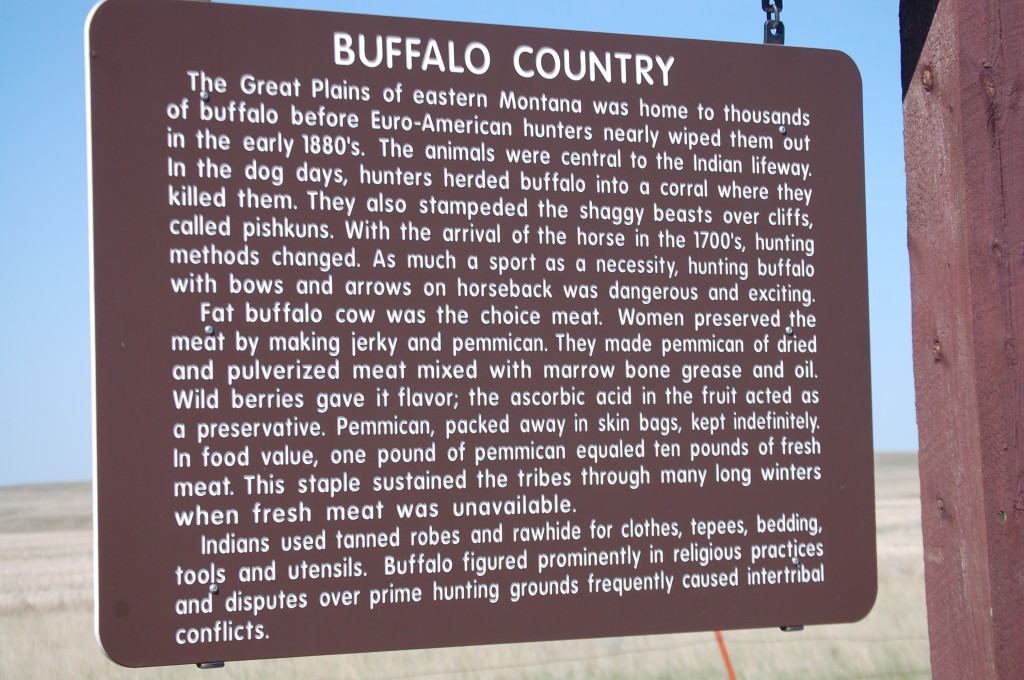 Buffalo Country Historical Marker on US Hwy 2 in Eastern Montana