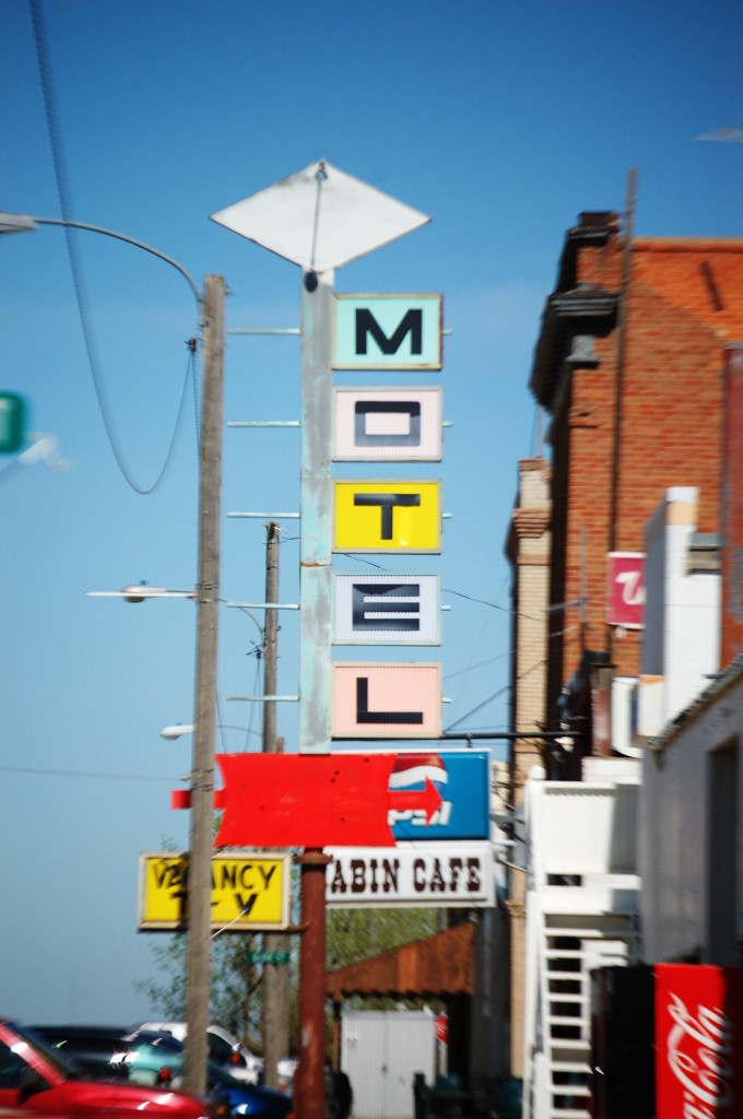 1970s Style Motel sign in the small town of Saco, MT