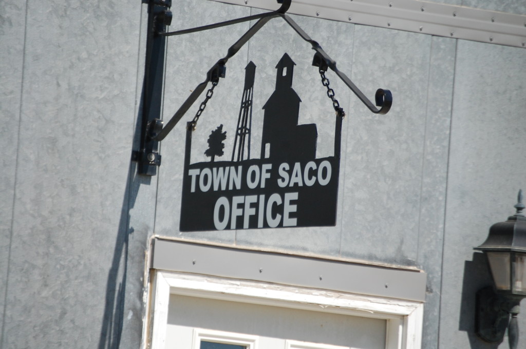 Saco Town Hall - another metal sign
