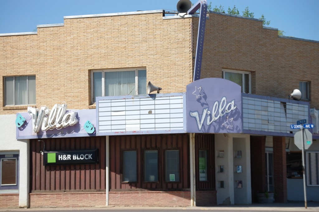 Villa Theater in Malta, Montana. One of many old theater fronts to be seen along the Hi-Line of Montana