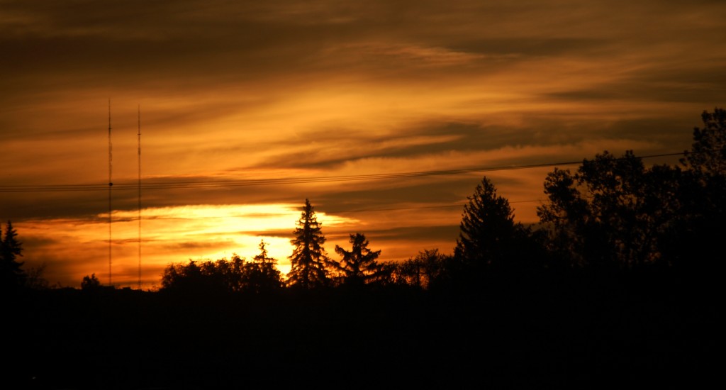 Sunrise on US 89 near Great Falls, Montana