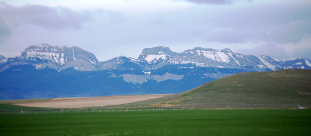 Rocky Mountains as seen from US 89 near Pendroy, Montana