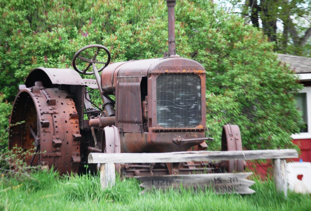 An old tractor at rest in Dupuyer, Montana