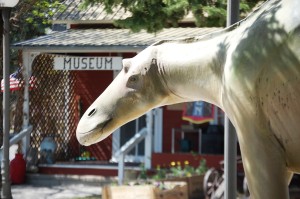 An outdoor dinosaur at the Old Trail Museum in Choteau, Montana