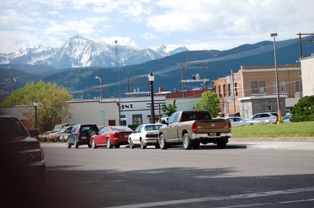 Mountains surround the city of Livingston, Montana
