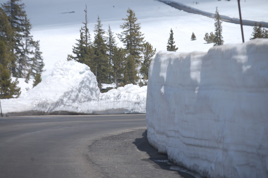 Walls of snow continue along the Beartooth Highway