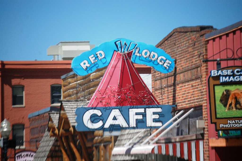 The Red Lodge Cafe sports an old classic neon sign.