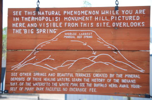 A sign about the Hot Springs of Thermopolis