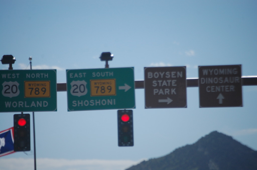 US Route 20 heading to Wind River Canyon and Boysen State Park