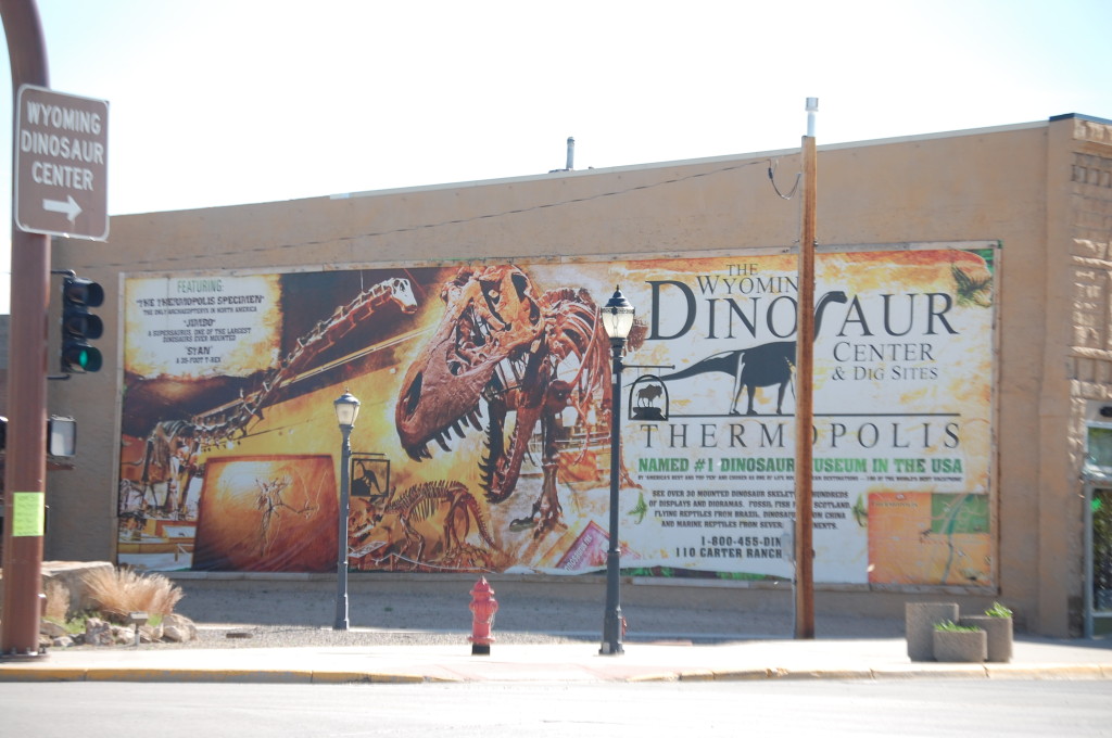 Large Sign about the Dinosaur Center in Thermopolis