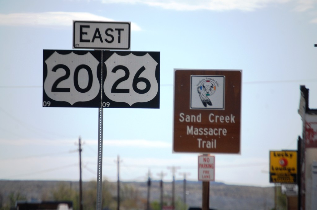 Highway Signs in Shoshoni, WY...part of the sand Creek Massacre Trail