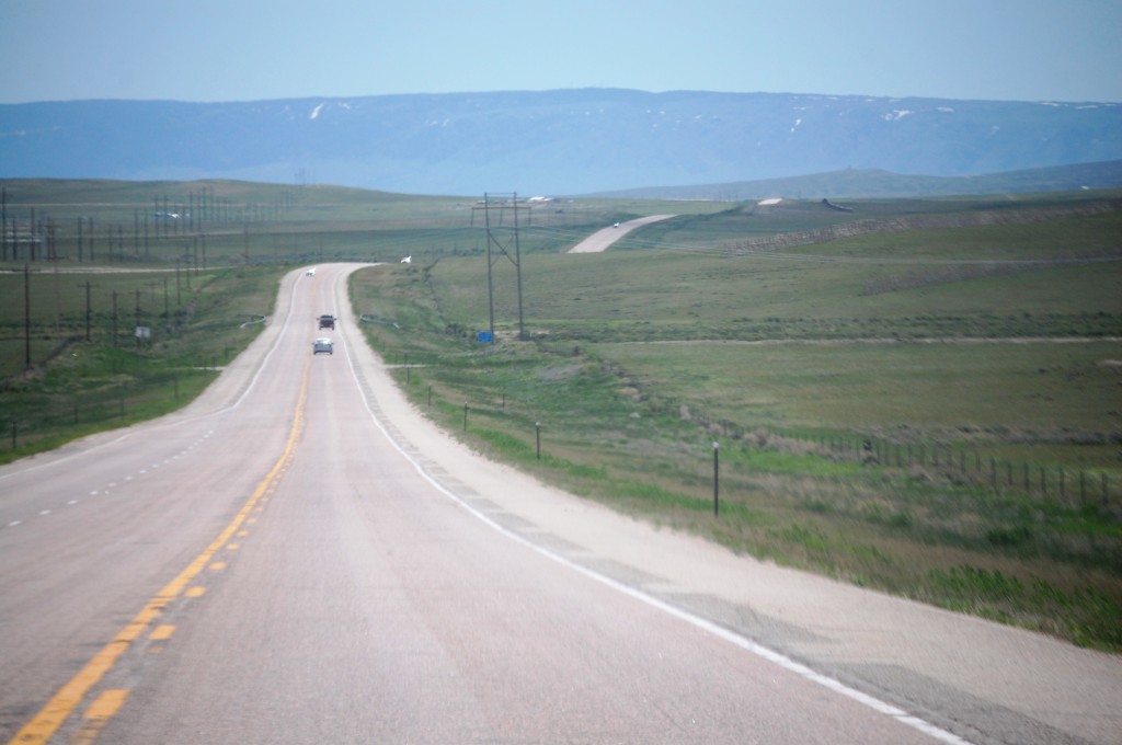 Highway US 20 east of Powder River, WY and heading towards Casper