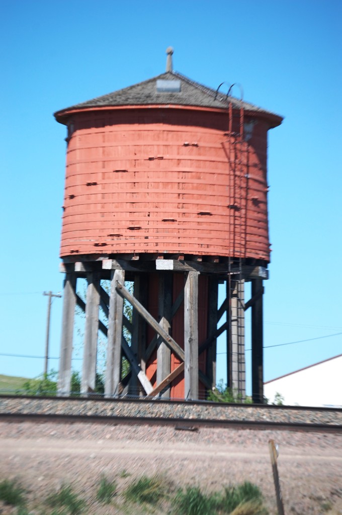 Old Red Wooden Water Tower