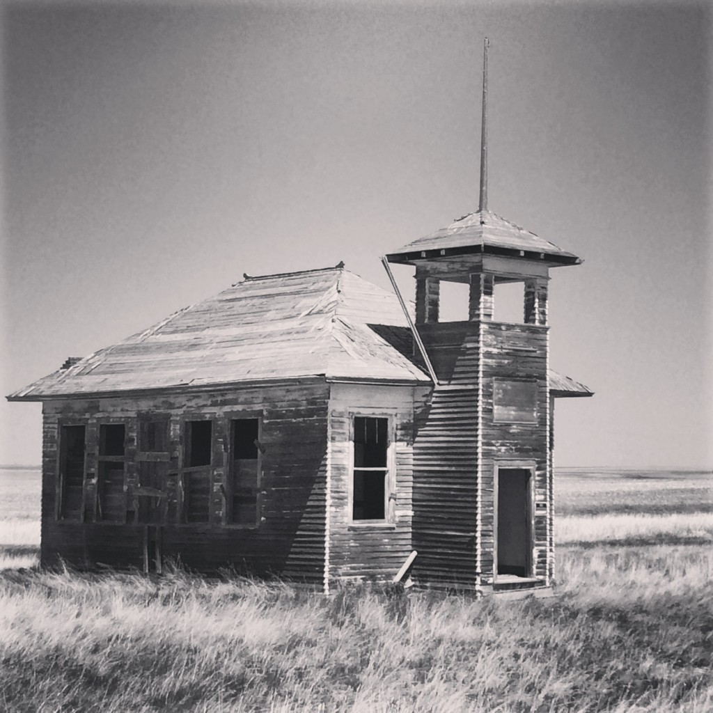 Old Prairie School House on Smith-Frisno Road west of Havre. I wanted this one in black and white...