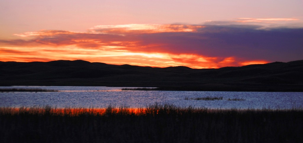 Sunset over Beem Lake in the Sandhills of Nebraska...