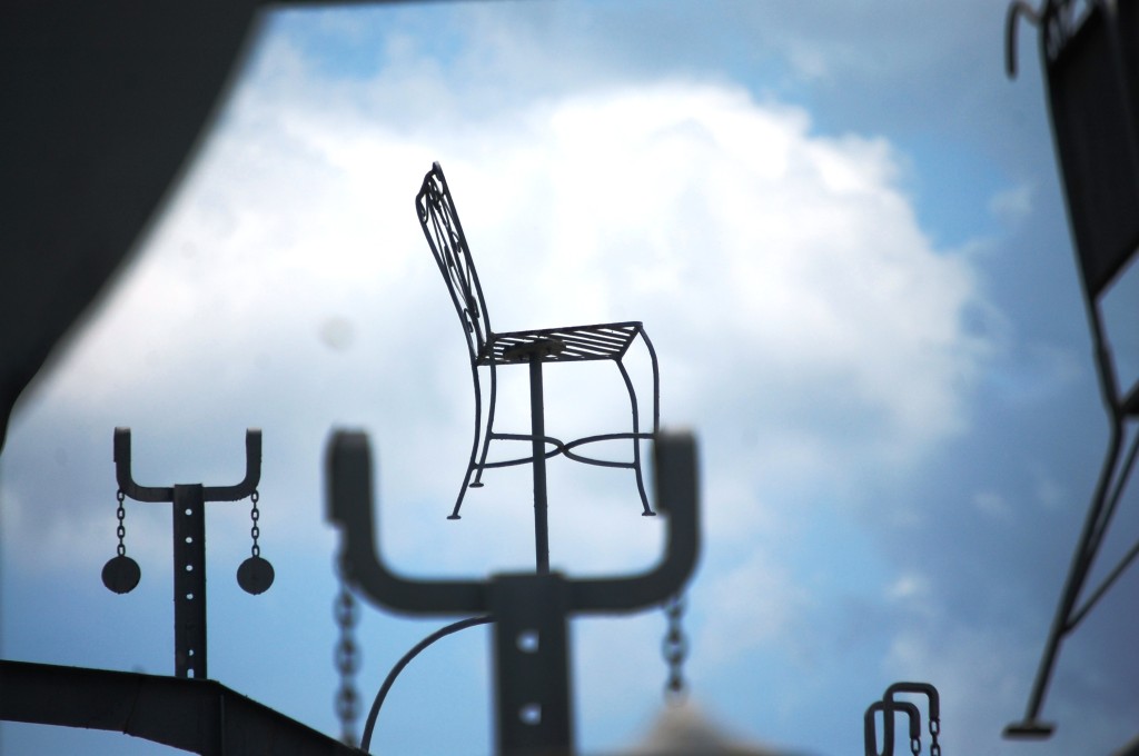 A solitary chair way up high on the Mindfield