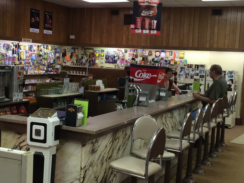 The old fashioned soda fountain inside of Stoner Drug