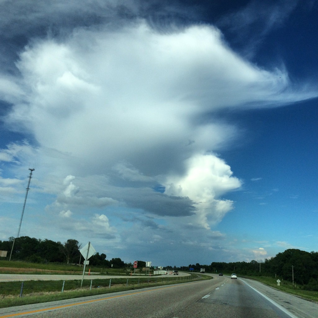 Looks like a cloud monster ready to fly down and eat someone...