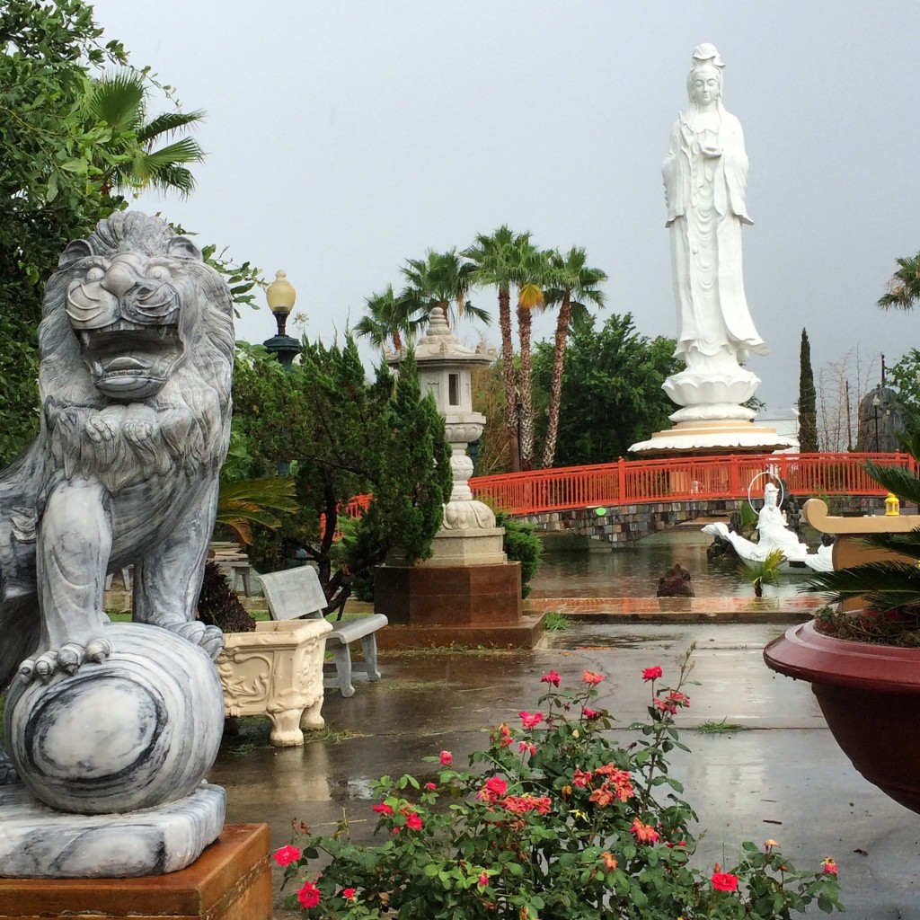 A view of the Quan The Am Bo Tat as she overlooks the gardens