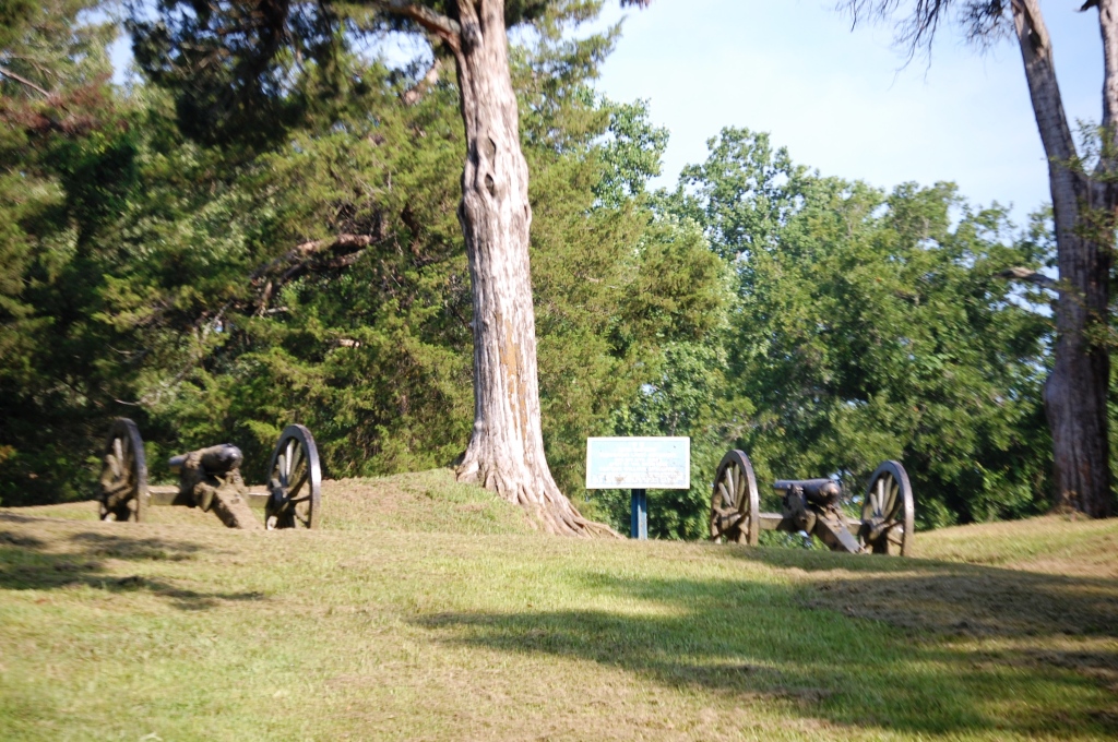 Cannons in the trees in Vicksburg