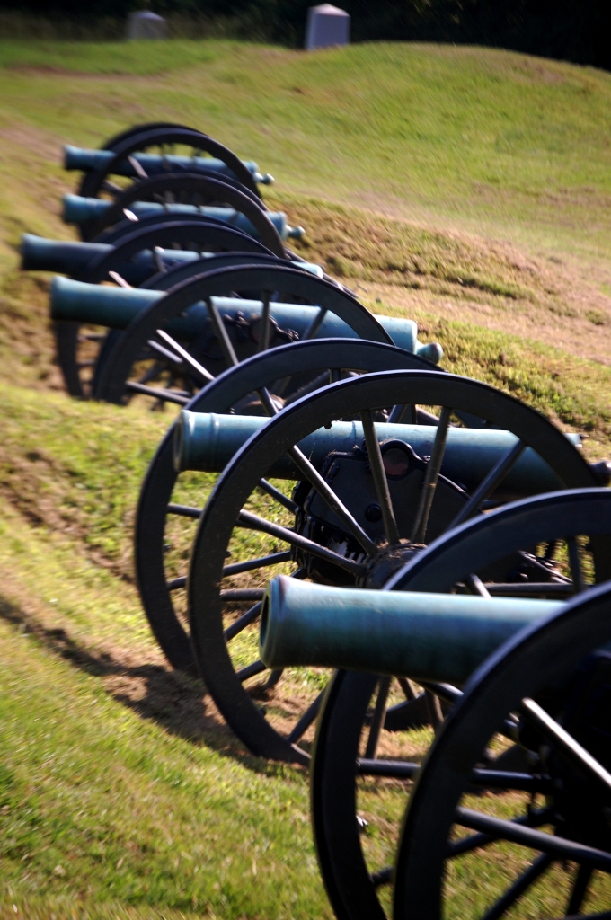 A line of cannons at Vicksburg