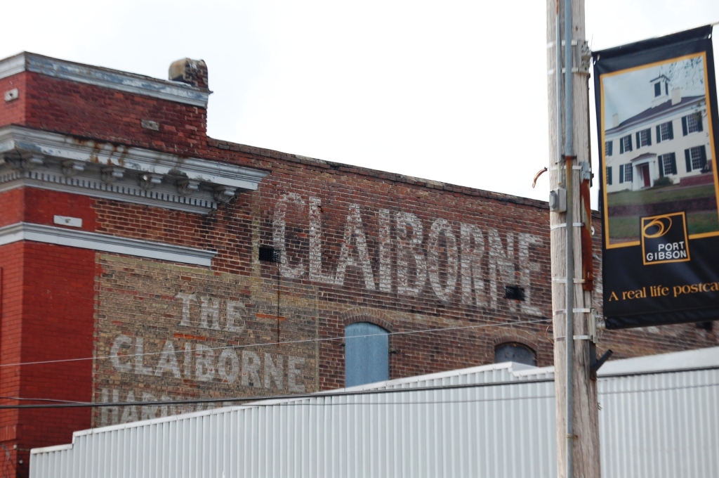 A sign of the past, this Ghost Sign for Claiborne Hotel in Port Gibson, MS