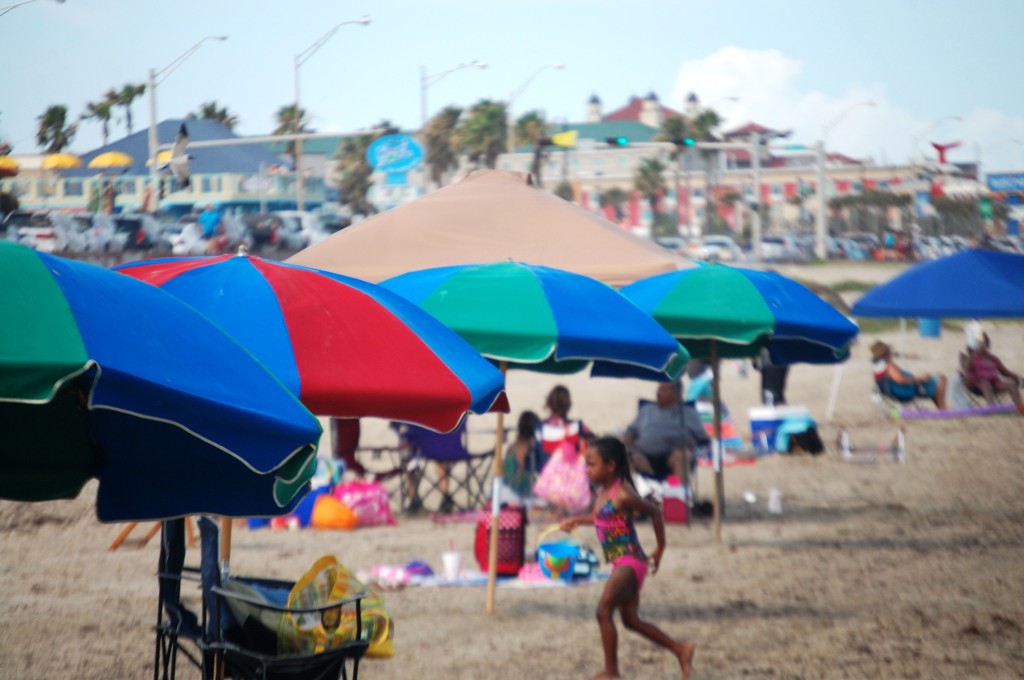 Miles of umbrellas along the beach
