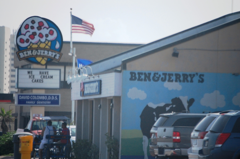 On the beach you want ice cream and Ben & Jerry's is there for you