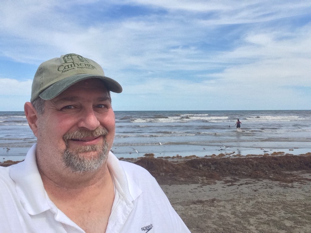 Sumoflam enjoying the beach in Galveston