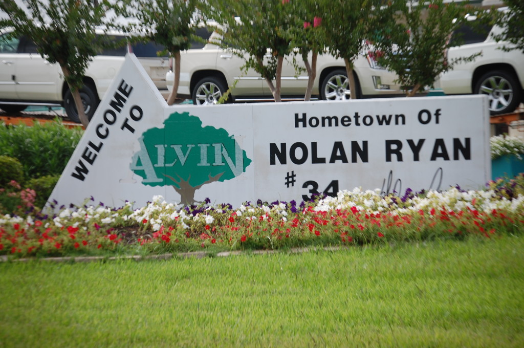 Welcome to Alvin, Texas, hometown of Nolan Ryan