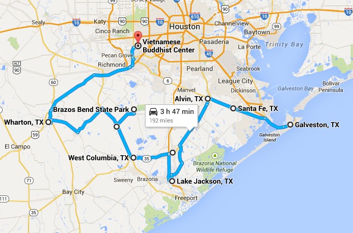 Heart of Texas Route Day 1 - Galveston to Houston the long way