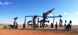 Fisherman's Dream, one of the many Ginormous scrap metal sculptures on the Enchanted Highway