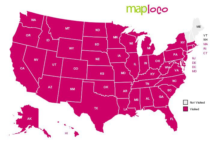 MapLoco States I Have Visited