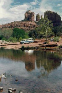 Oak Creek runs by the famed Cathedral Rock in Sedona, AZ