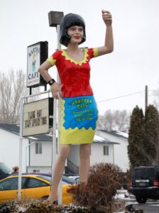 Uniroyal Gal dressed as a Waitress in Blackfoot, ID