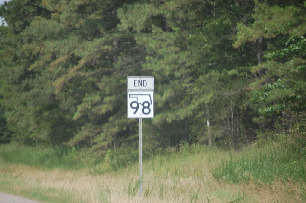 End of OK Hwy 98 at OK Hwy 3