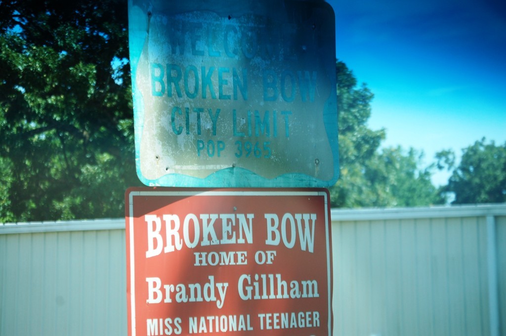 Welcome to Broken Bow...old sign